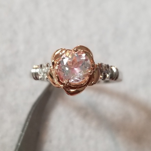 Natural 0.8ct Topaz & Diamonds Ring 🌷HOST PICK! - Picture 2 of 6